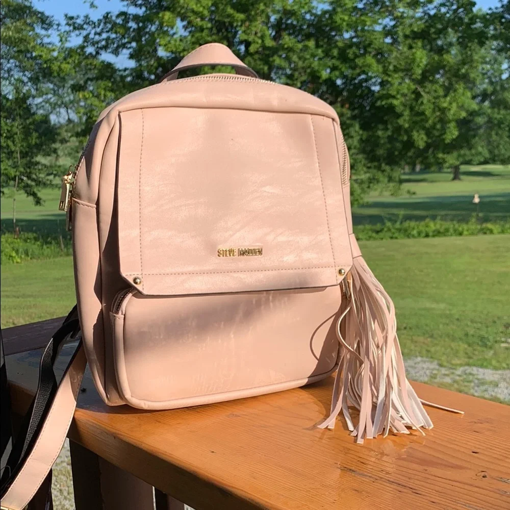 Steve Madden Pink Blush Backpack with Tassel Detail - Picture 1 of 5